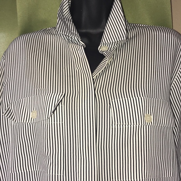 Chaus Tops - Black/white striped blouse